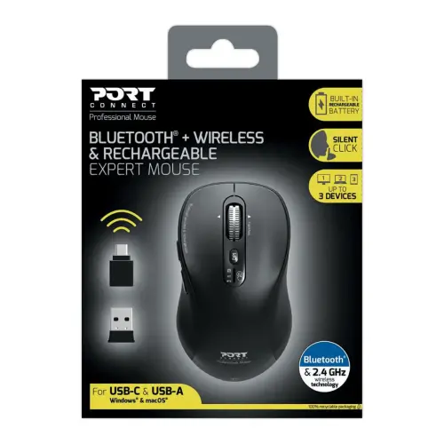 Bluetooth oplaadbare muis Combo Pro - Zwart