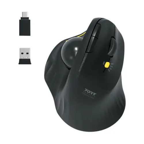 Draadloze Bluetooth oplaadbare muis ERGO Trackball - Zwart