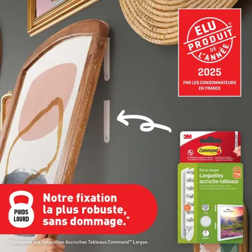 Command™ haakstrips voor wanddecoratie - Wit