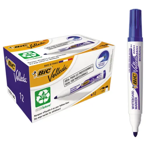 12 Marker BIC Velleda 1701- Spitse punt voor whiteboards