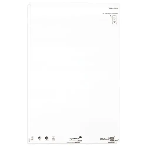 2 witte papierblokken van 50 vellen 98 x 65 cm