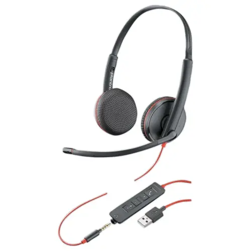 Micro-hoofdtelefoon Blackwire 3225 USB-C + Jack 3,5 mm + USB-C/A-adapter