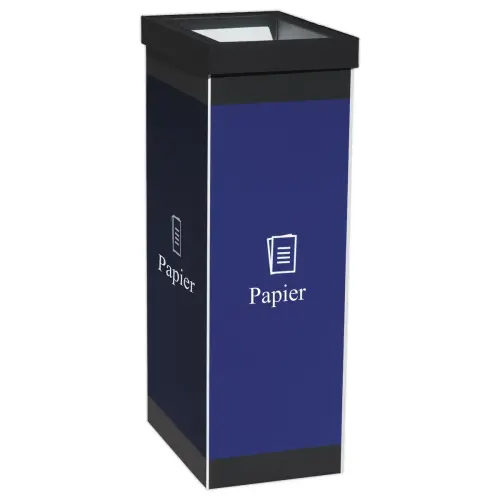 Selectieve sorteermand "Papier" PAPERFLOW 60L zwart/blauw