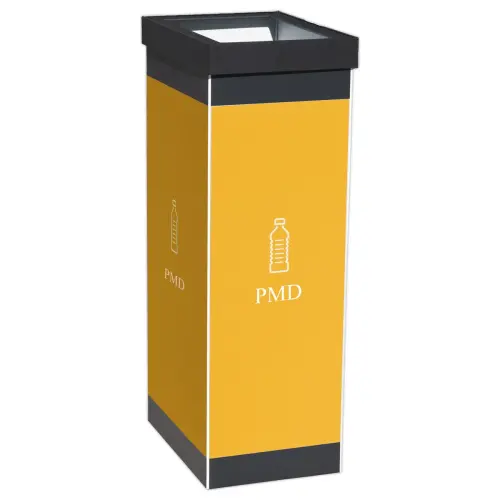 Sorteringsmand "Plastiek" PAPERFLOW 60L zwart/geel