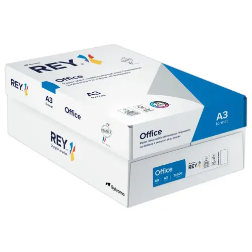 3 ramettes 500 vellen papier A3 80g zeer wit REY Office