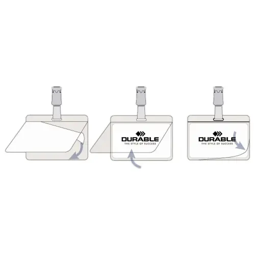 25  Plastificeerbare badges DURABLE - voor badges 5,4 x 9 cm 
