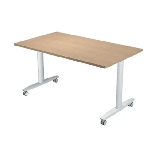 opklapbare tafel op wielen 140x80x74,1 cm eiken/wit