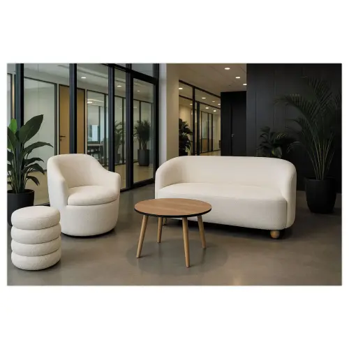 Bank met boucle-stof voor 2 personen