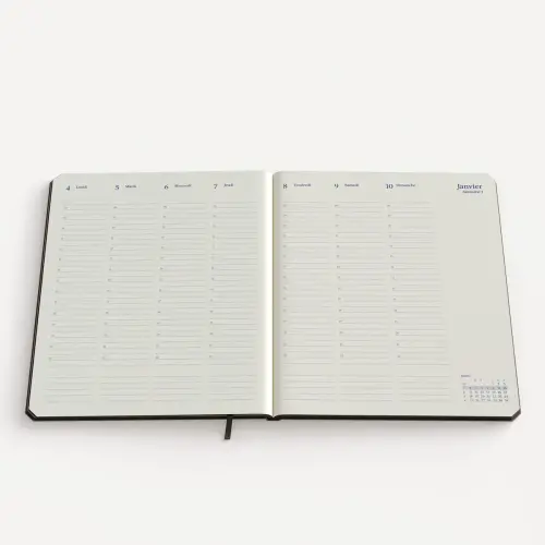 Agenda semainier Weekly Planner Brepols De Kempen Ashblack - Zwart 