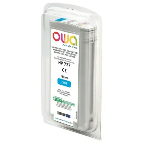 Cartouche B45552OW OWA voor HP 727 plotters 130 ml - Cyaan 