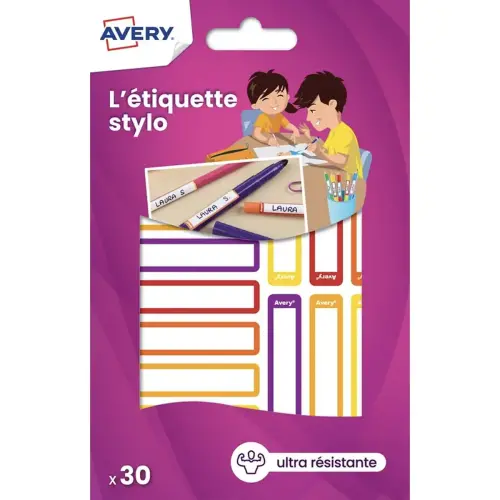 30 30 etiketten pennen - camaïeu geel/oranje - 50 x 10 mm