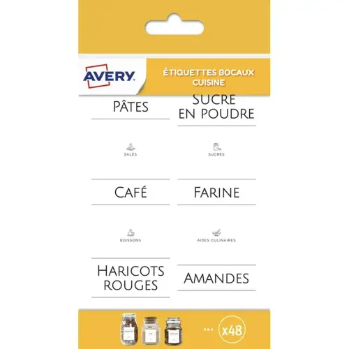 20 pakketten van 48 minimalistische voedselpot etiketten - 48 x 48 mm