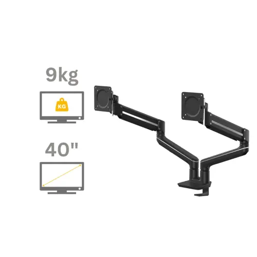 Dubbele schermhouderarm Top Mount Tallo - zwart