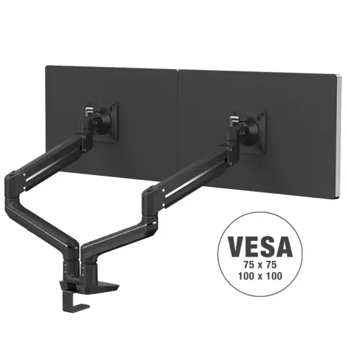 Dubbele schermhouderarm Top Mount Tallo - zwart