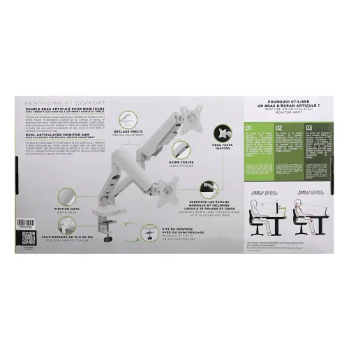 Dubbele articulerende monitorarm Ergo Line Zwart