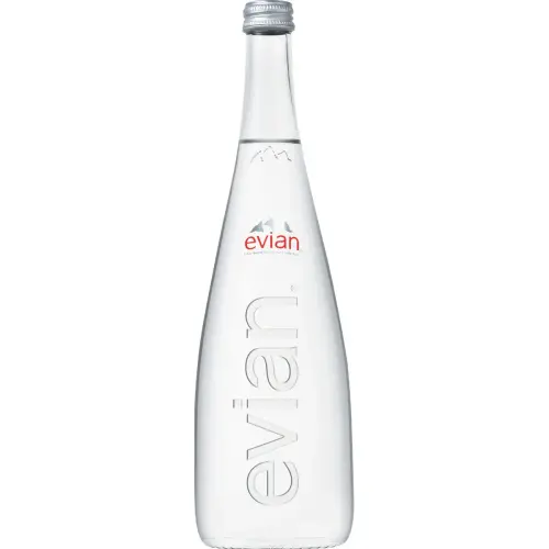 12 flessen Evian water in glas - 75 cl 