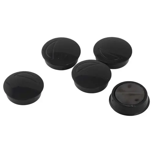 5 Ronde bureaumagneten 27 mm - zwart