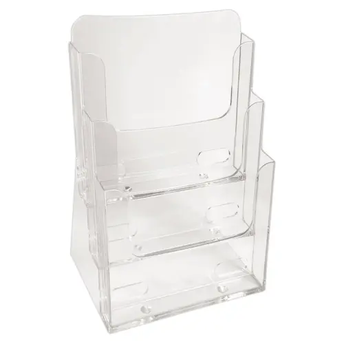 Display - 3 vakken - A4 (23 x 10 x 30 cm) - Transparant