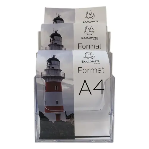 Display - 3 vakken - A4 (23 x 10 x 30 cm) - Transparant