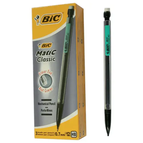 12  Wegwerp vulpotloden Matic HB 0,7 mm - BIC 