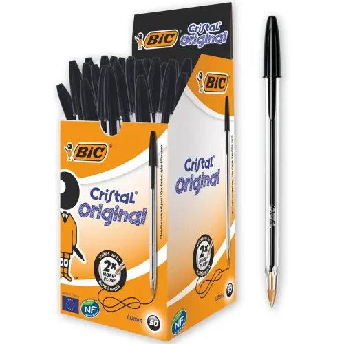 Balpen Cristal - Medium schrift - Zwart - BIC 