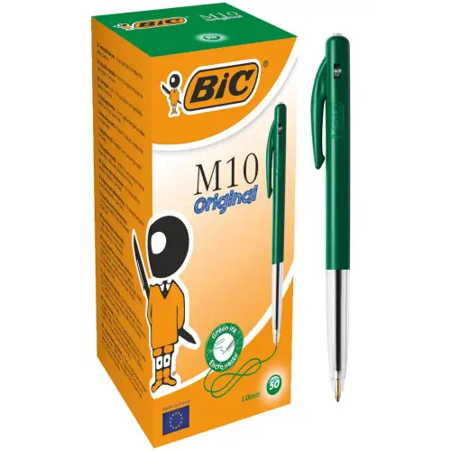 Intrekbare balpen M10 - Medium schrift - Groen - BIC 