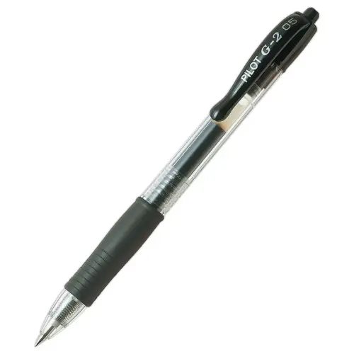 Intrekbare en navulbare gelpen G-2 PILOT - Zwart 