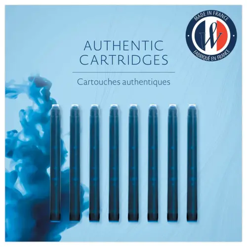 8 Lange internationale inktpatronen voor vulpen - Blauw - WATERMAN