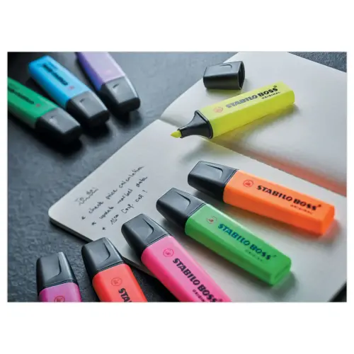 6 Markeerstiften STABILO Boss Original (in pot) - diverse kleuren