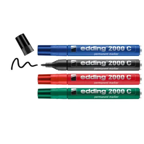 4 Permanent markers 2000 - verschillende kleuren - EDDING