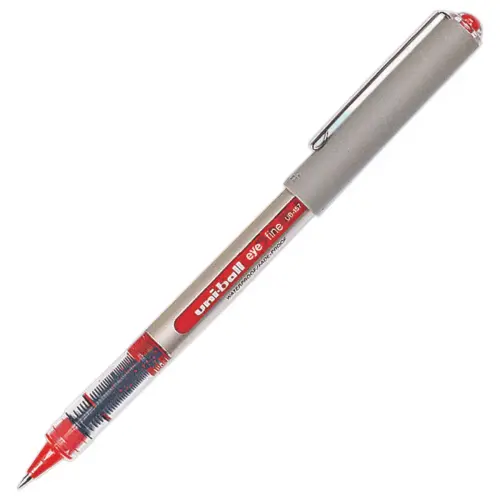 Balpen metalen punt Eye 150 - Fijn schrift - Rood - UNI-BALL