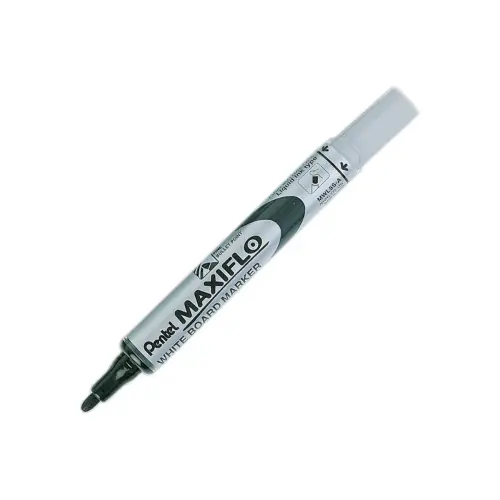 Droog uitwisbare marker Maxiflo met ronde punt - Zwart - PENTEL