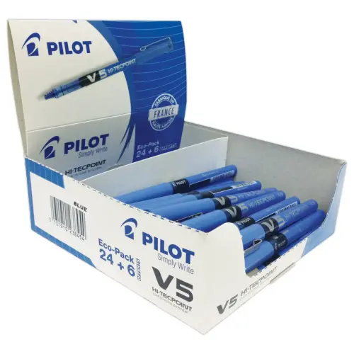 Rollerpen met naaldpunt V5 Hi-tecpoint - Fijn schrift - Blauw - PILOT 
