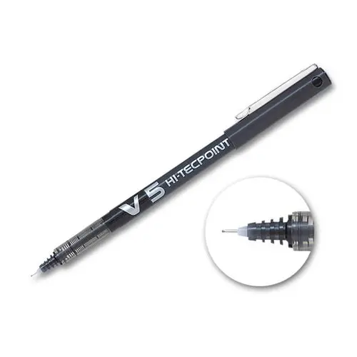 Rollerpen met naaldpunt V5 Hi-tecpoint - Fijn schrift - Zwart - PILOT