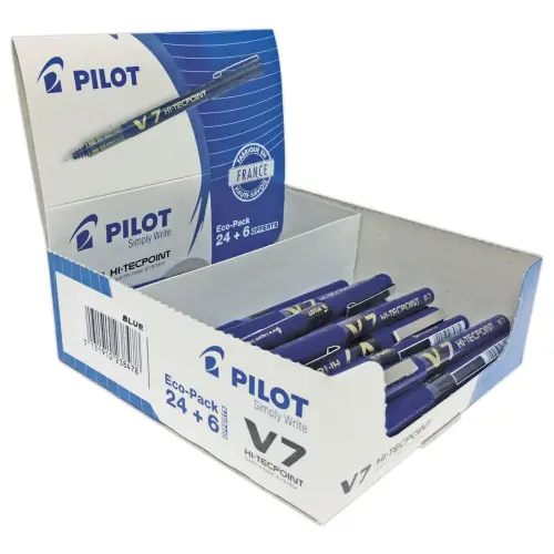 Rollerpen met naaldpunt Hi-Tecpoint V7 - Blauw - PILOT 