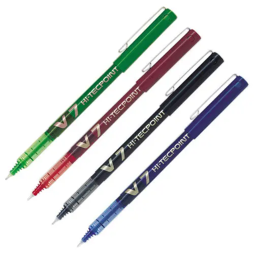 Rollerpen met naaldpunt Hi-Tecpoint V7 - Groen - PILOT