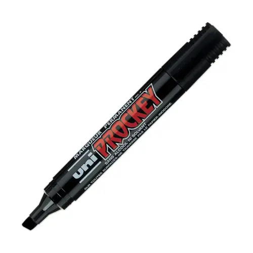 Permanent marker - Beitelpunt 5.7 mm - Zwart - UNI BALL