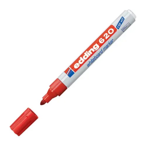 Droog uitwisbare marker 620 - Spitse punt - Rood - EDDING
