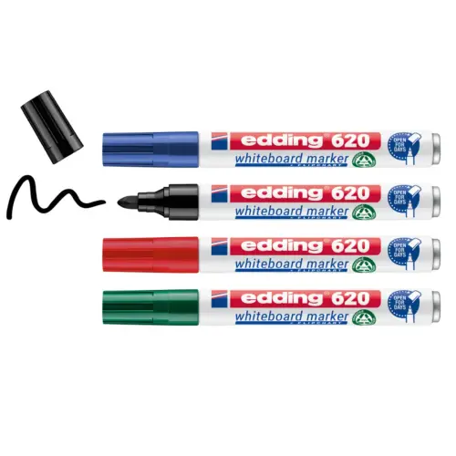 4  4 droog wisbare markers - ronde punt - EDDING 620 