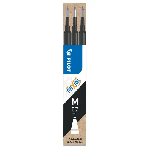 3  Navullingen voor balpen Pilot Frixion Ball en Frixion Clicker - Zwart - PILOT 
