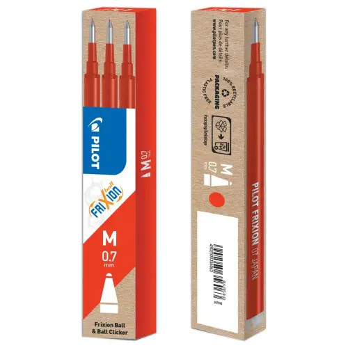 3  Inktvullingen voor balpennen Frixion Ball Clicker - rood  - PILOT 