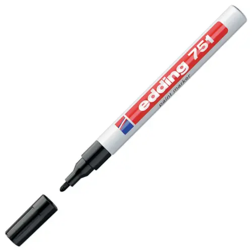 Verfmarker - 751 fijne punt - Zwart - EDDING