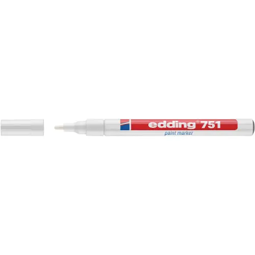 Verfmarker EDDING 751 - fijn schrift -Wit