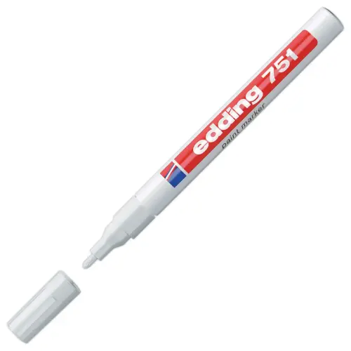 Verfmarker EDDING 751 - fijn schrift -Wit