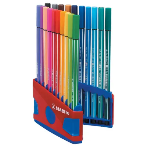 20 Viltstiften medium punt Pen 68 Colorparade - Geassorteerde kleuren - STABILO