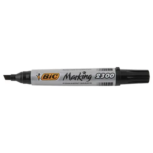 Permanent marker Marking 2300 - Beitelvormige punt - Zwart - BIC