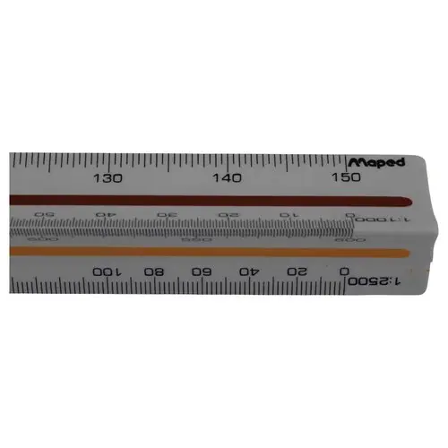 Driezijdig schaallineaal - lengte 30cm