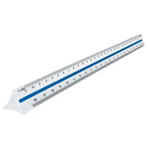 Driezijdig schaallineaal - lengte 30cm 