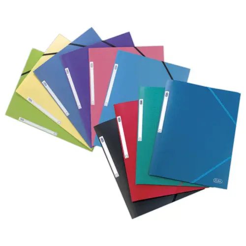10  Plastieken mappen assortiment Memphis  - 3 vakken met elastiek - OXFORD 