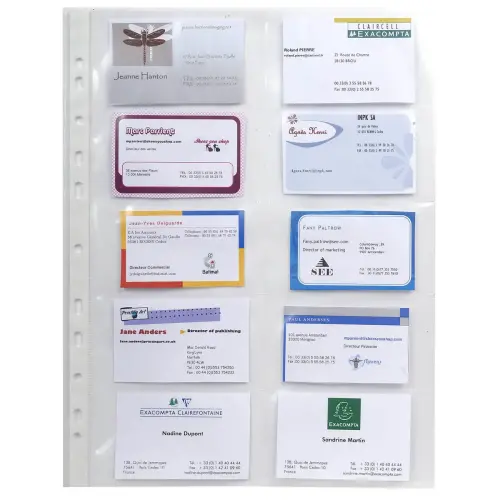 10 Geperforeerde insteekhoezen visitekaartjes- 20 kaartjes - EXACOMPTA
